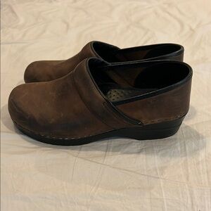Dansko Brown Slip-On Loafers with Suede Finish